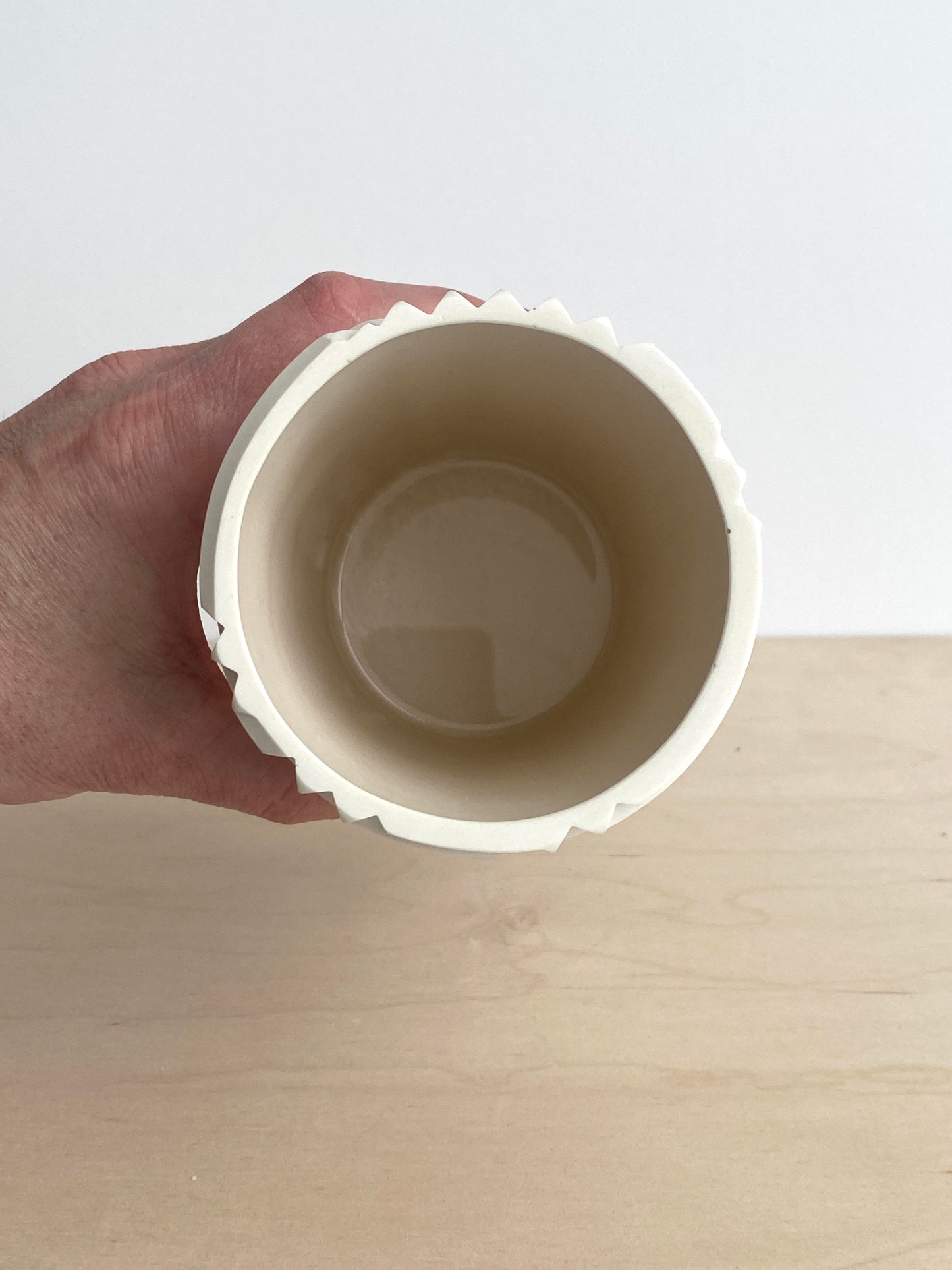 Herringbone White Vase